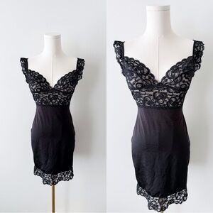 Vouge bra satin lace mini slip dress